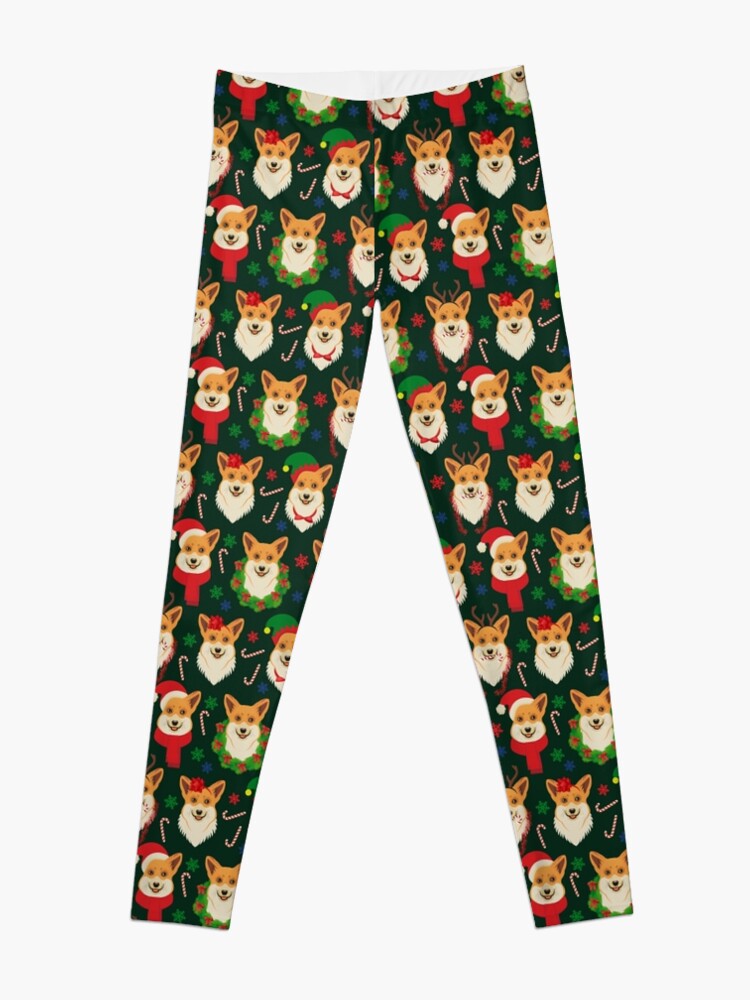 Alternate view of Merry Corgmess - dark green Leggings