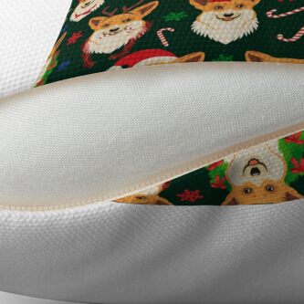 Alternate view of Merry Corgmess - dark green Floor Pillow