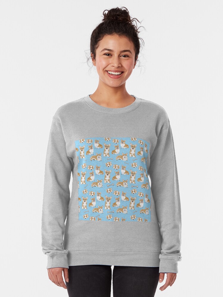 Alternate view of Happy Corgi Pullover Sweatshirt