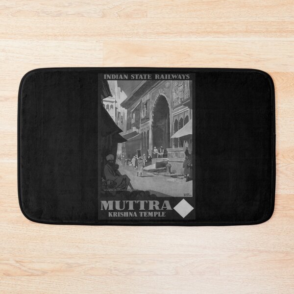 Item preview, Mutra Krishna Temple Noire retro poster designed and sold by CorasPosters.