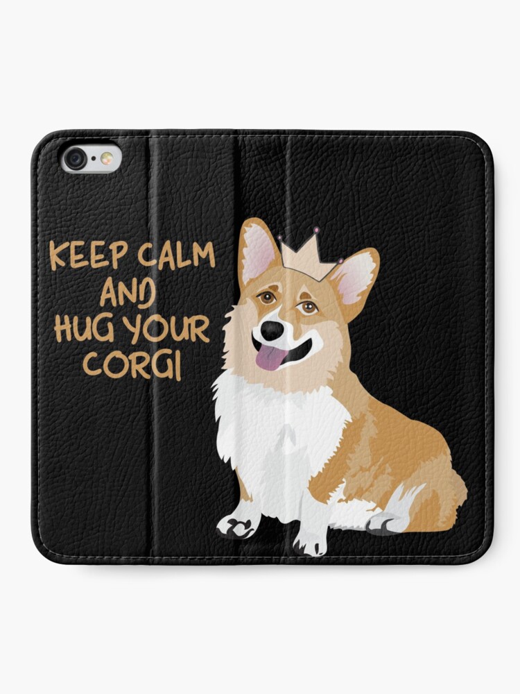 Alternate view of Keep Calm and Hug Your Corgi - black iPhone Wallet