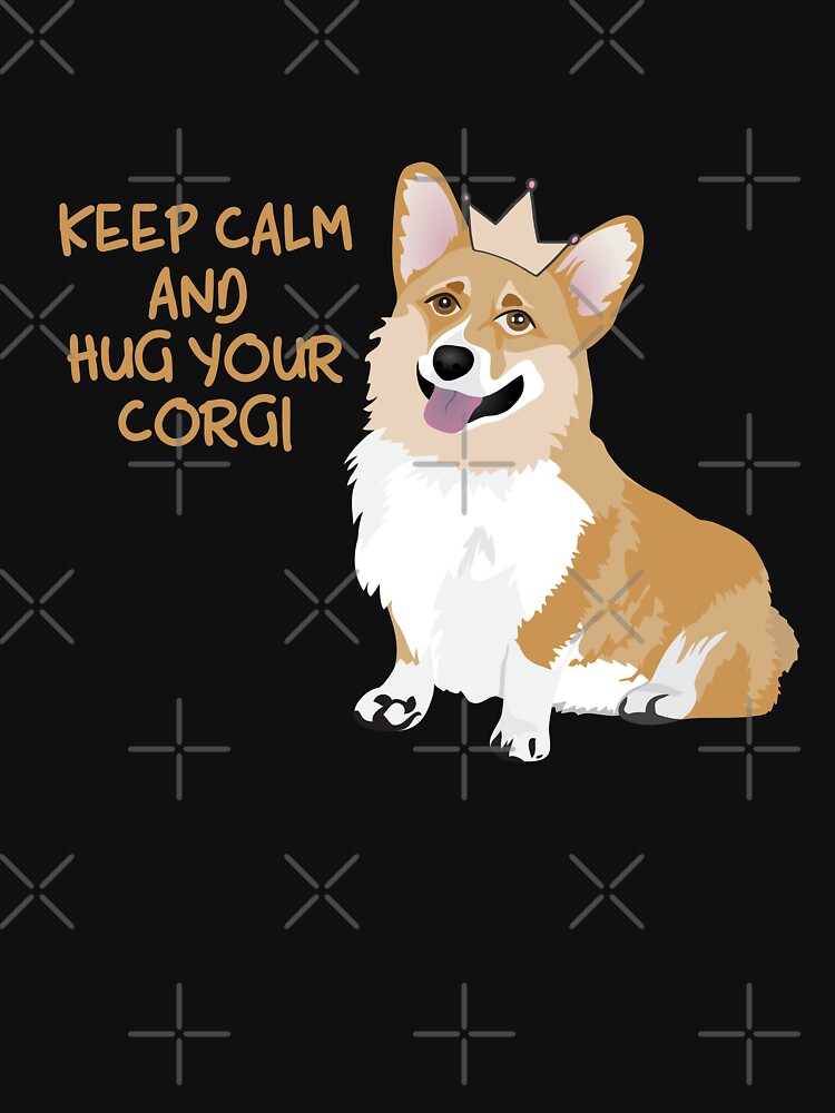 Keep Calm and Hug Your Corgi - black by Corgiworld
