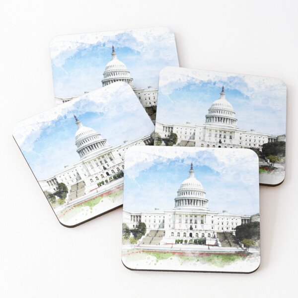 Item preview, Washington DC Capitol Hill blissful Watercolor Painting designed and sold by Naumovski.