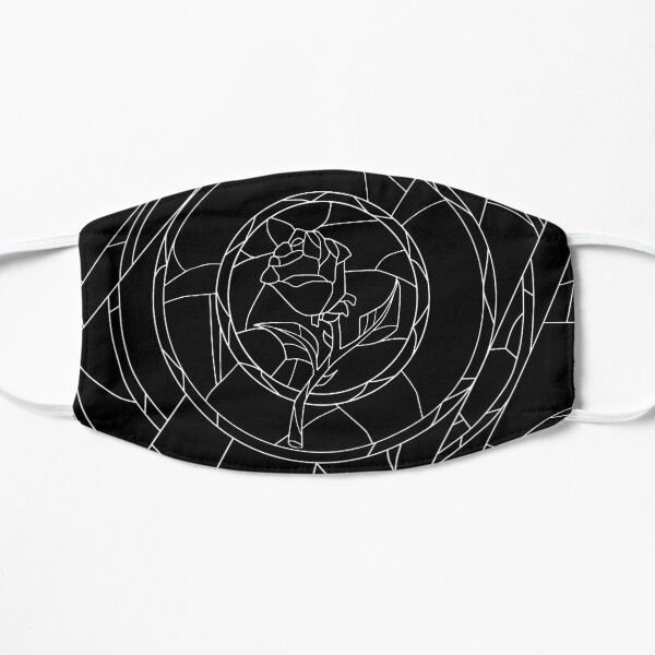 Stained Glass Rose Black Mask