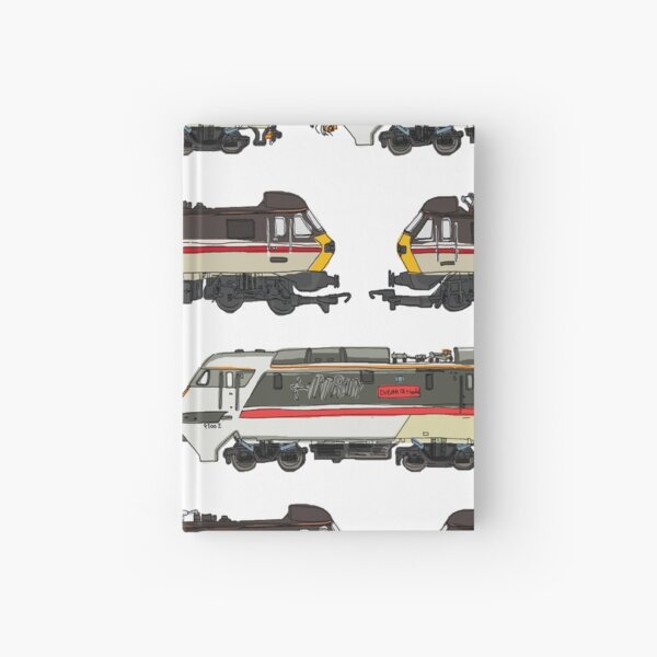 Trains Pattern Hardcover Journal