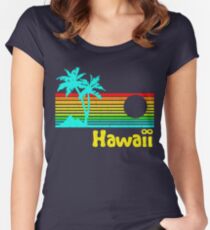 Vintage 80s Hawaii (Distressed Design) Women's Fitted Scoop T-Shirt