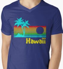 Vintage 80s Hawaii (Distressed Design) Men's V-Neck T-Shirt