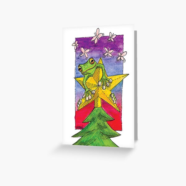 kmay xmas frog star Greeting Card