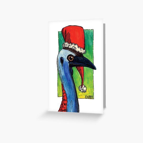 kmay xmas cassowary santa Greeting Card