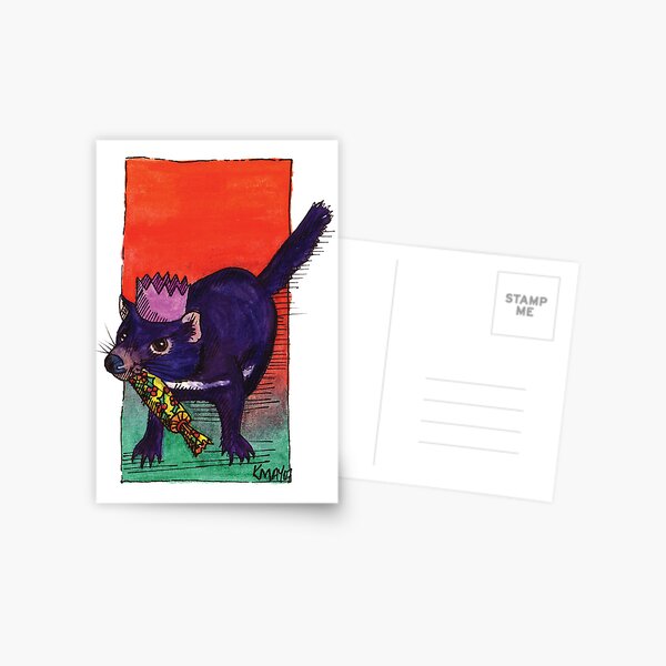 kmay xmas tassie devil cracker Postcard