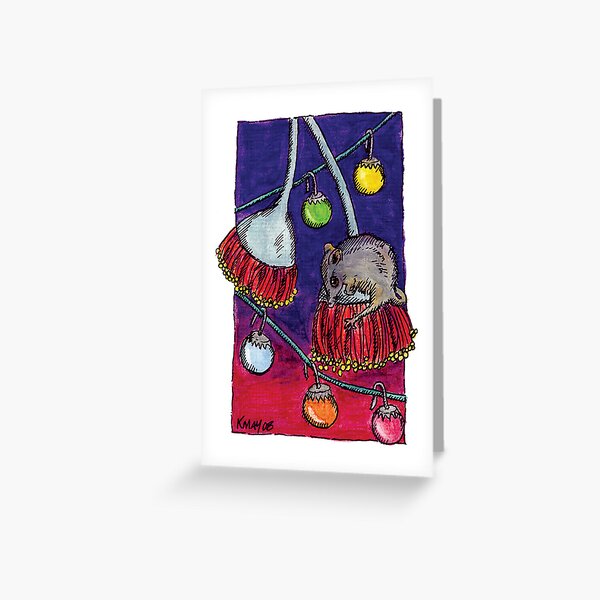 kmay xmas honey possum Greeting Card