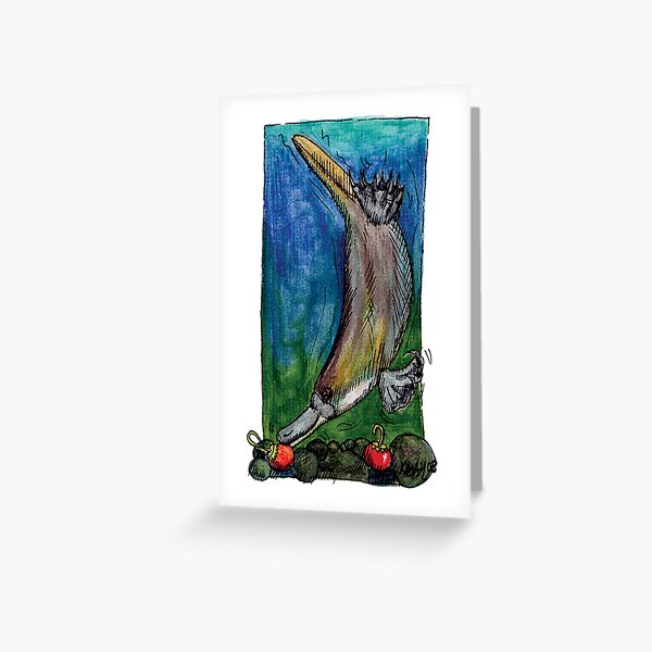 kmay xmas diving platypus Greeting Card