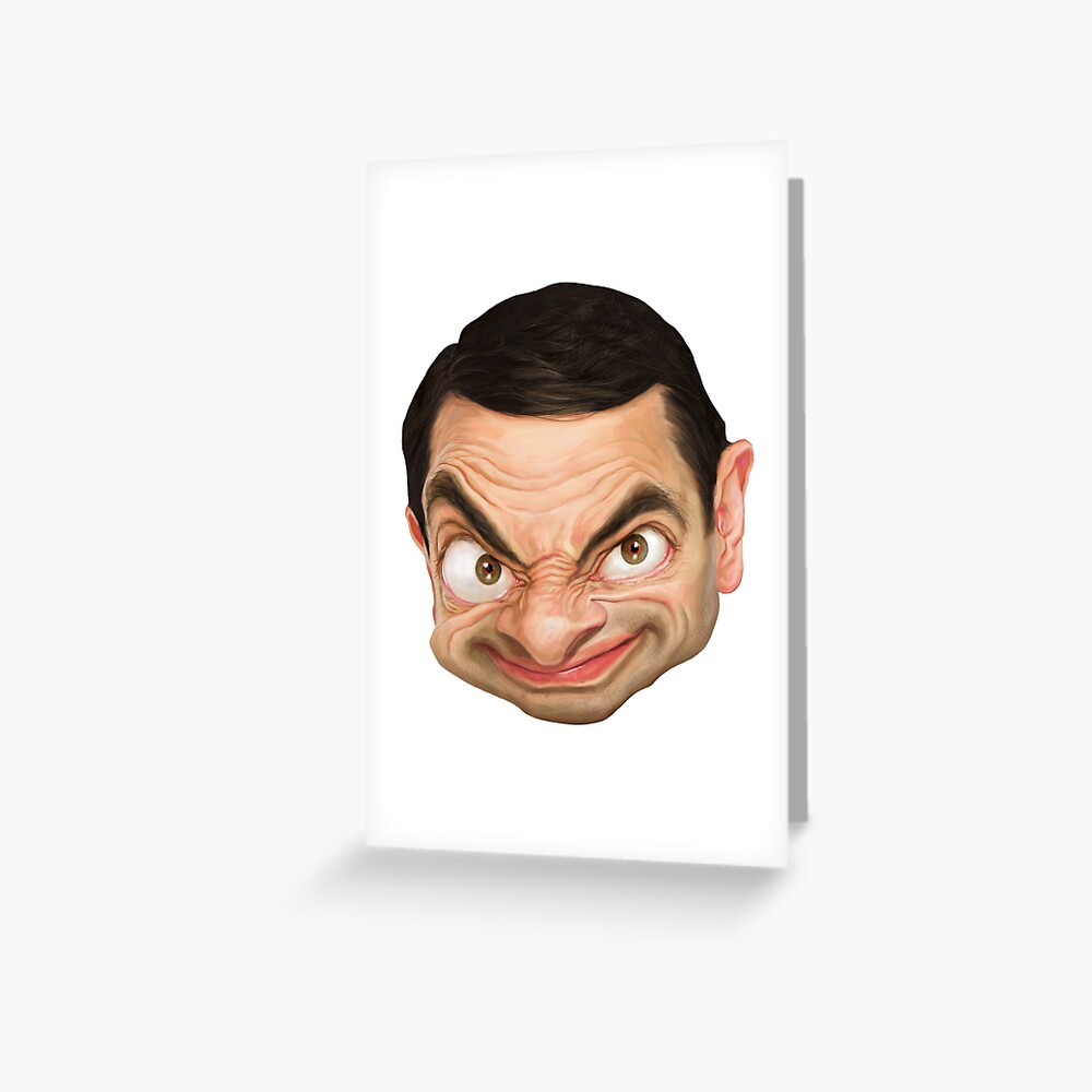 Mr Bean Cartoon Caricature Greeting Card By Anthonypascoe Redbubble