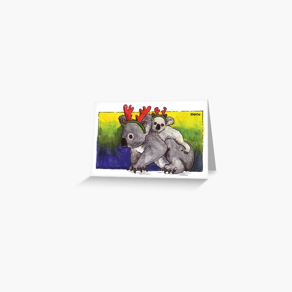 kmay xmas koala deer Greeting Card
