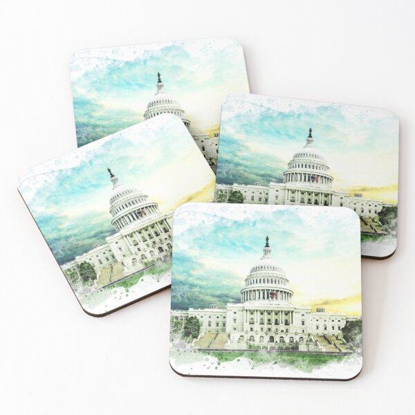 Item preview, Washington DC Capitol Hill USA Breathtaking Watercolor Painting designed and sold by Naumovski.