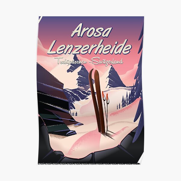 Arosa Lenzerheide Schweiz Reiseplakat. Poster