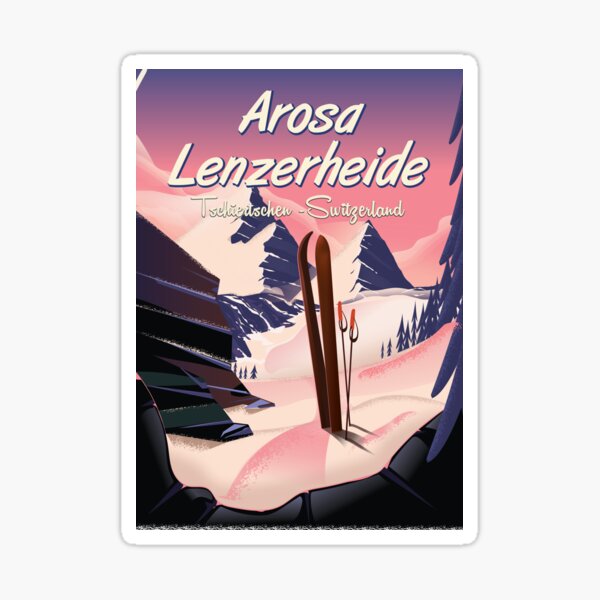Arosa Lenzerheide Schweiz Reiseplakat. Sticker