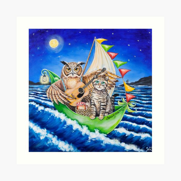 Owl & the pussycat Art Print