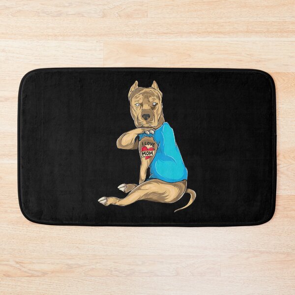 Item preview, Funny Pitbull Dog I Love Mom Tattoo Mother's Day Dog Lovers designed and sold by JohnnyBench73.