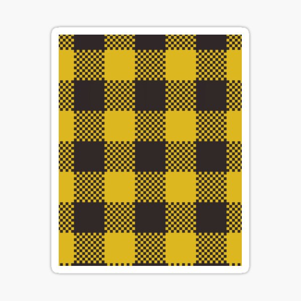 Yellow plaid pattern Sticker