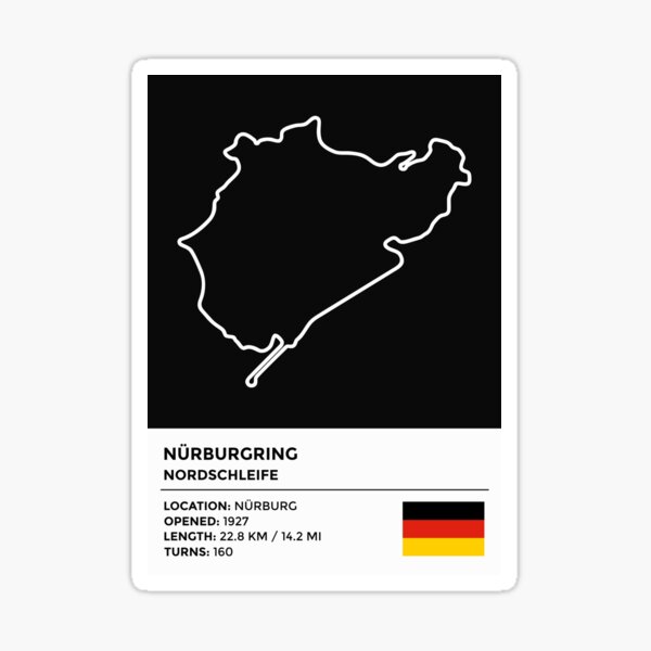 Nurburgring Autocollant VW GTI TDI VR6 Nürburg ring autocollant