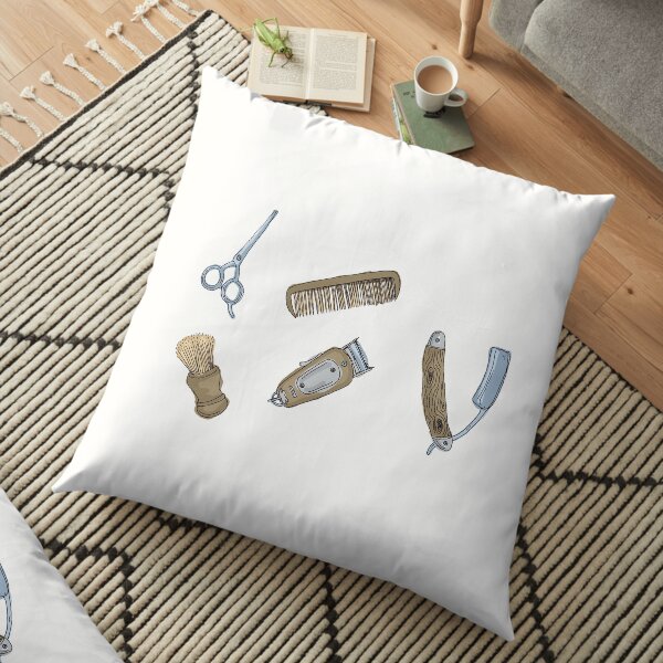 Barbers Tools Floor Pillow