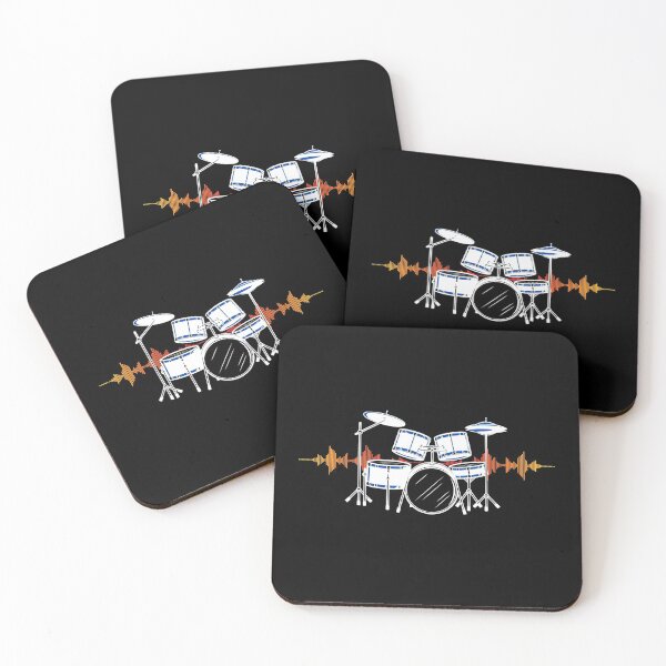 Item preview, Drums with music wave. Drummer. Drumming. Drum kit designed and sold by Gifts For Music Lovers.