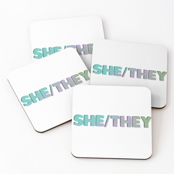 Item preview, she/they pronoun designed and sold by tiredninny.