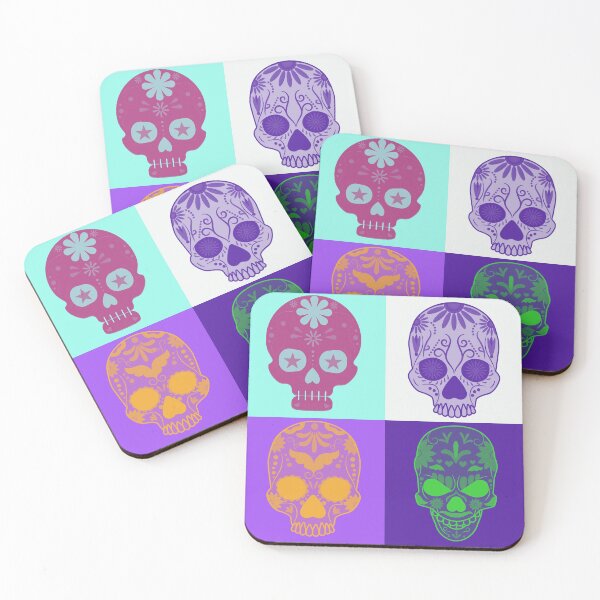 Item preview, Funky colourful sugar skulls designed and sold by FerretSteph.