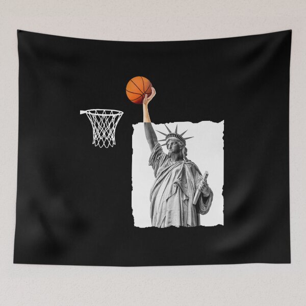 Item preview, Funny Statue Of Liberty Basketball Collage Art designed and sold by silverhexagon.