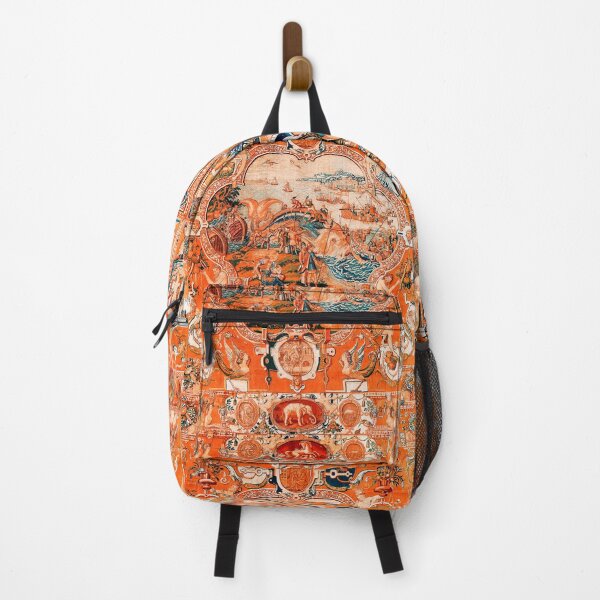 Item preview, THE WHALING Antique Grotesque Flemish Tapestry in Red Blue White designed and sold by BulganLumini.