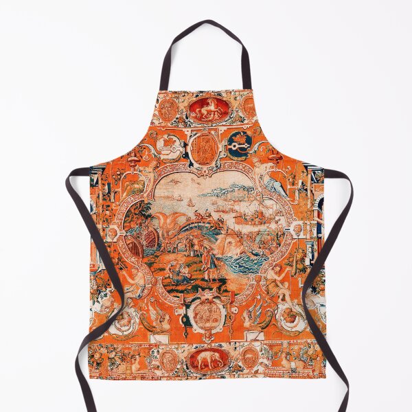 Item preview, THE WHALING Antique Grotesque Flemish Tapestry in Red Blue White designed and sold by BulganLumini.