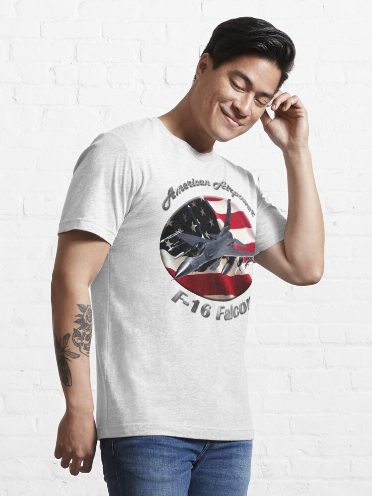 Alternate view of F-16 Falcon American Airpower Essential T-Shirt