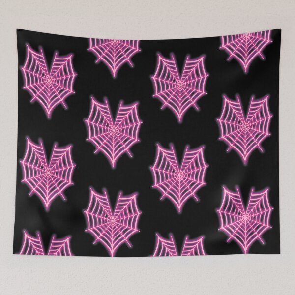 Item preview, Neon Pink Spiderweb Heart designed and sold by ItsChillJill.