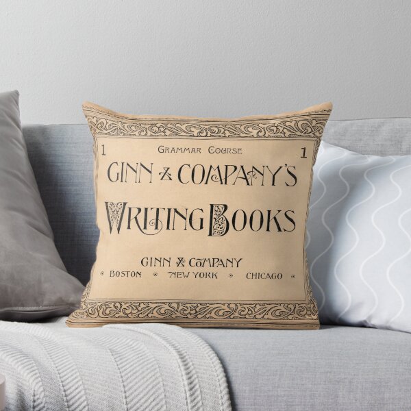 Ginn and Company Writing Books, 1892 Throw Pillow