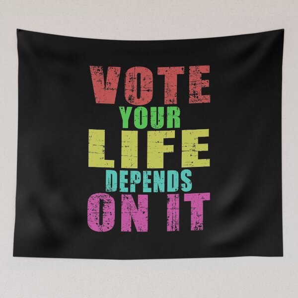 Item preview, Vote your life depends on it vintage grunge effect designed and sold by vineeth.