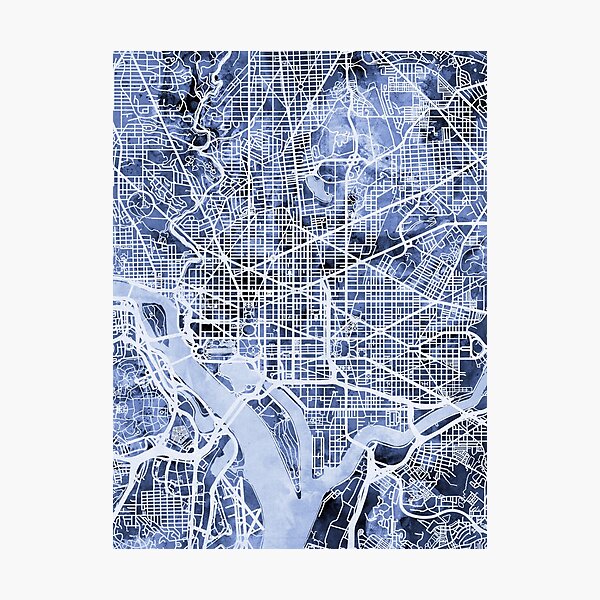 Washington DC Street Map Photographic Print