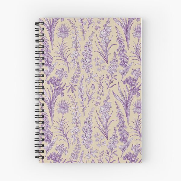 Item preview, Purple Flower Toile de Jouy Inspired Pattern designed and sold by janesbotanics.
