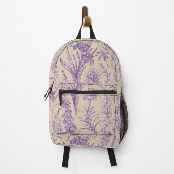 Item preview, Purple Flower Toile de Jouy Inspired Pattern designed and sold by janesbotanics.