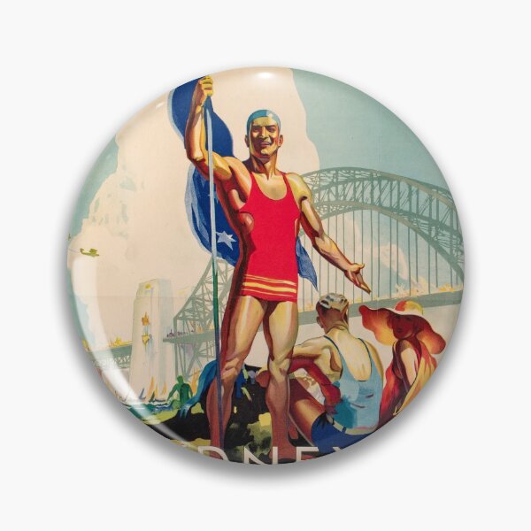 Item preview, Vintage Art Deco Sydney Harbour Bridge Print (1932) designed and sold by anmm.
