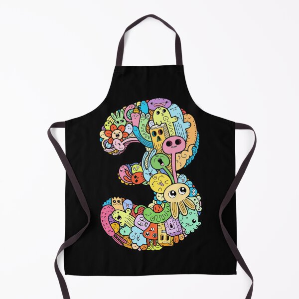 Item preview, Number 3 three - Funny and Colorful Cute Monster Creatures designed and sold by funwithletters.