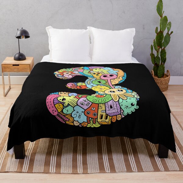 Item preview, Number 3 three - Funny and Colorful Cute Monster Creatures designed and sold by funwithletters.