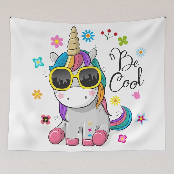 Item preview, Cute Unicorn Cartoon with Rainbow Hair  designed and sold by Ross-Sergey.
