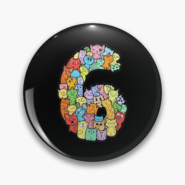 Item preview, Number 6 six - Funny and Colorful Cute Monster Creatures designed and sold by funwithletters.