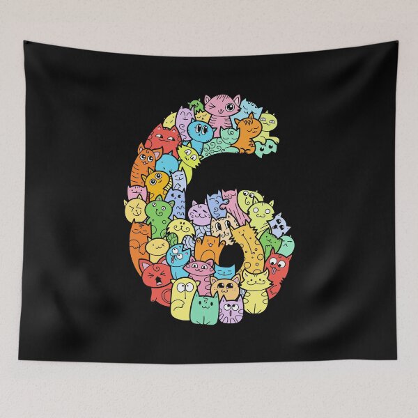 Item preview, Number 6 six - Funny and Colorful Cute Monster Creatures designed and sold by funwithletters.