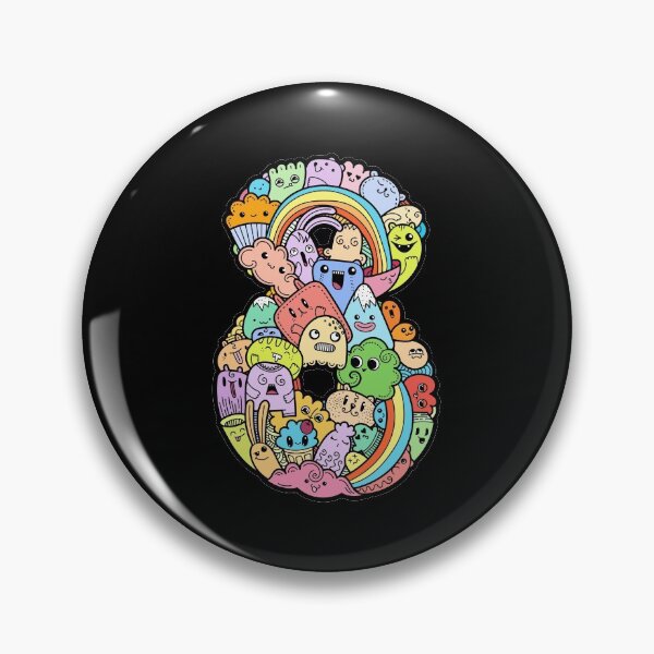 Item preview, Number 8 eight - Funny and Colorful Cute Monster Creatures designed and sold by funwithletters.