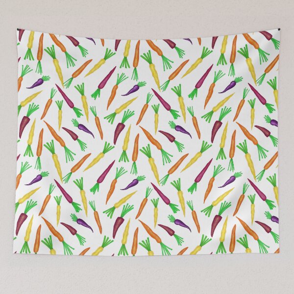 Item preview, Colorful carrots pattern white background designed and sold by KeytonDesign.