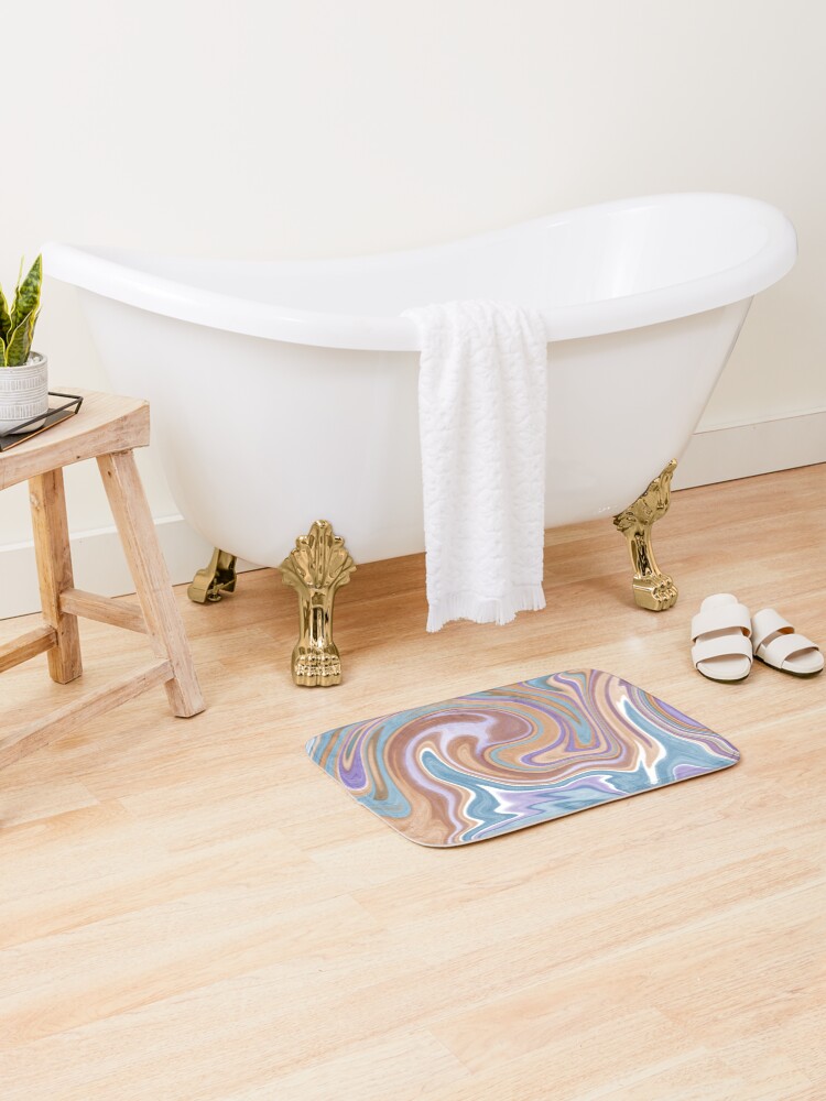 Thumbnail 2 of 6, Bath Mat, Marble patterns designed and sold by Bitit.