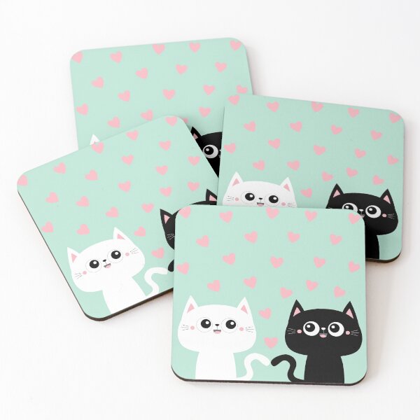 Item preview, Black and White Sweet Cats and Hearts designed and sold by edgalum.