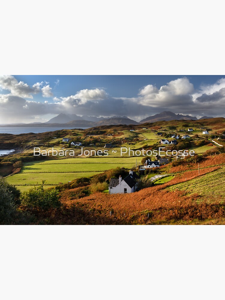 Thumbnail 3 of 3, Sticker, Tarskavaig and The Cuillins of Skye in Autumn Scotland designed and sold by PhotosEcosse.